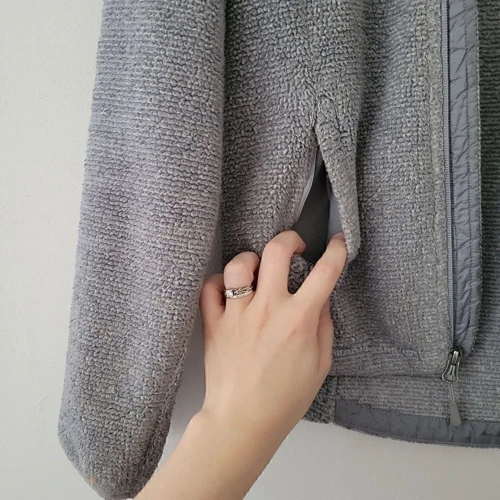 North Face Gray Zip Up Fleece Small - Picture 3 of 15